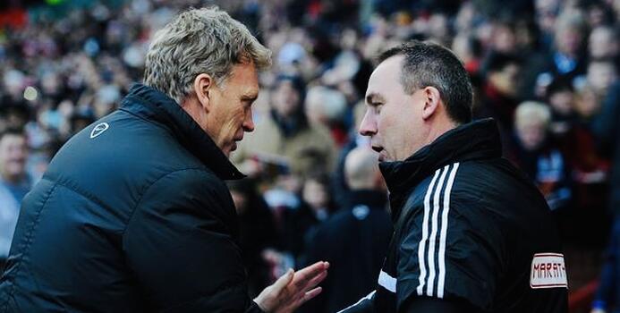 Moyes went head to head with Meulensteen when Fulham visited Old Trafford in February 2014