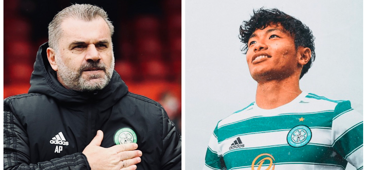 Ange Postecoglou (left) and Neo Hatate (right) arrived at Parkhead from the J-League last summer