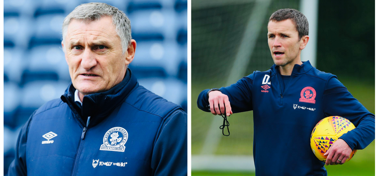 Blackburn boss Tony Mowbray and Head of Player Development Damien Johnson