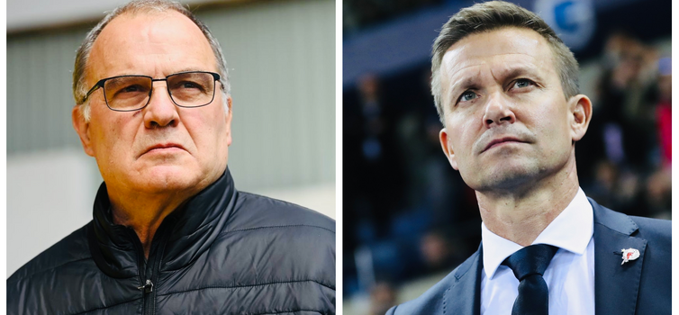 Marsch (right) replaced Bielsa as Leeds boss at the end of February