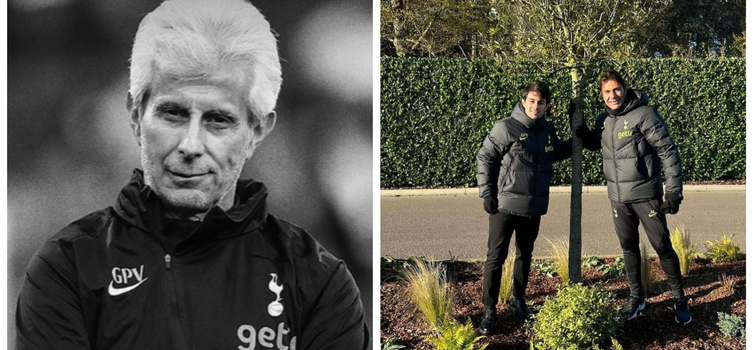 Left: the late Gian Piero Ventrone; right: son Ivan with Spurs boss Antonio Conte
