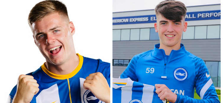 Evan Ferguson (left) and Andy Moran (right) had very different development needs after arriving at Brighton