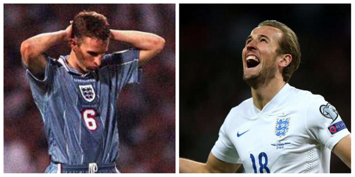 England manager Gareth Southgate famously missed against Germany at Euro 96