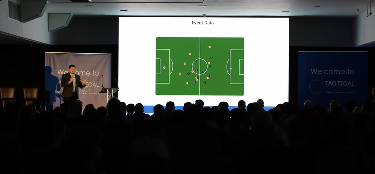 Sormaz speaking at Leicester's 2020 Tactical Insights Conference, which he helped to organise