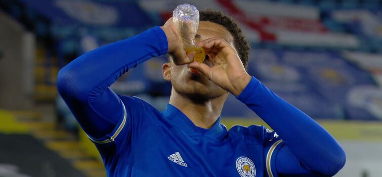 Fofana went to the side of the pitch to take on an energy drink 