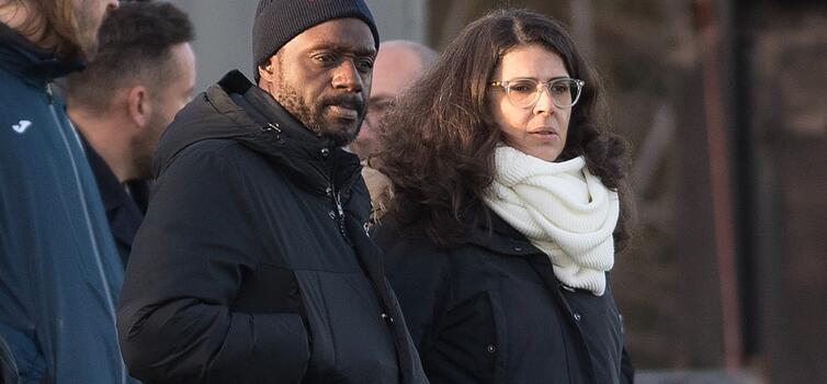 Helena Costa with Ben Manga (left), who left Watford in October