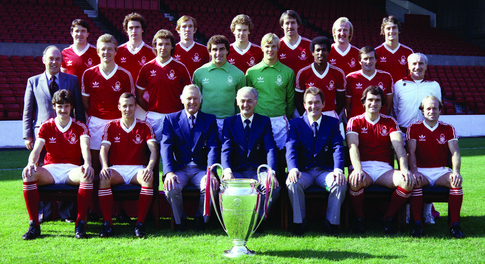 Forest's 1979 European Cup winning side: Ian Bowyer is 3rd left, top row 