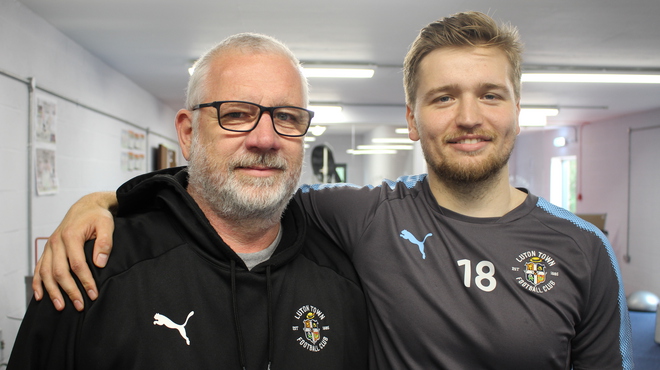 Simon Parsell and Luke Berry at Luton's training ground