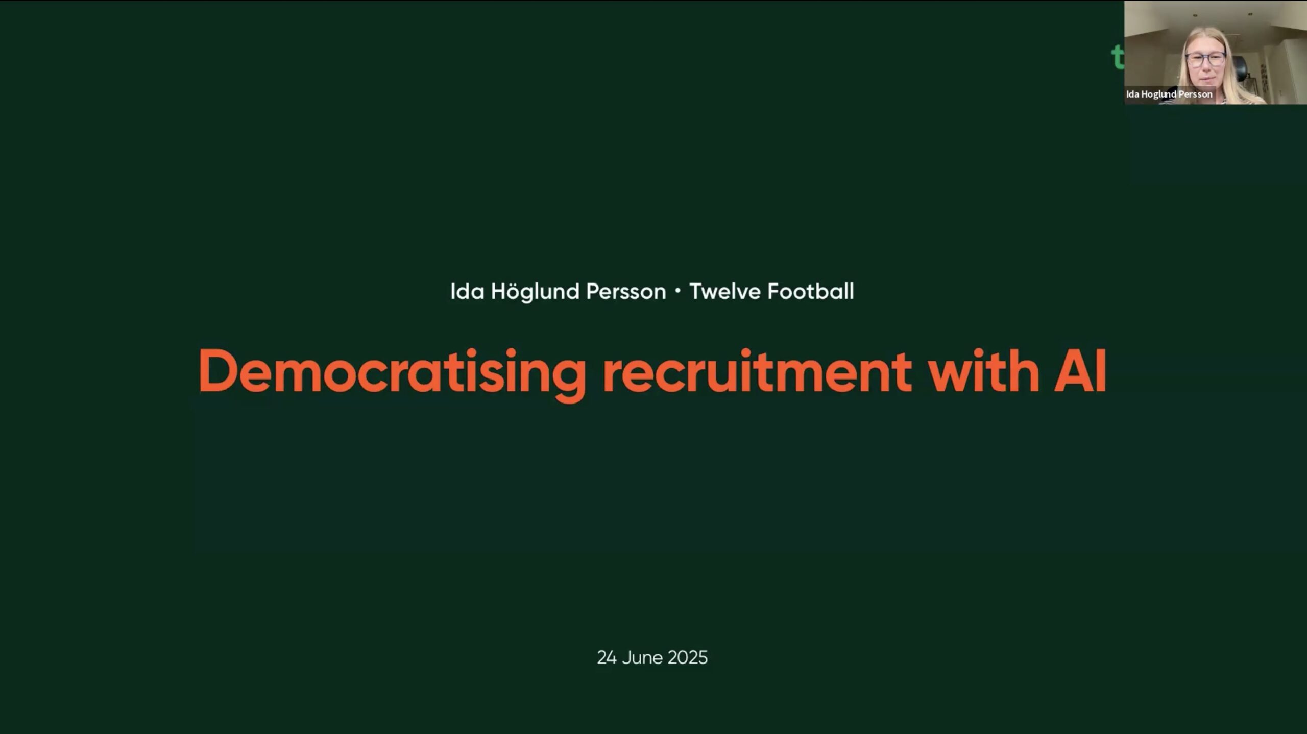 Ida Höglund Persson: Democratising Recruitment Data With AI