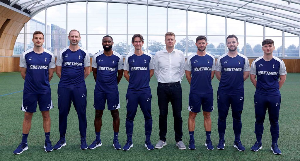 firstteam_coachingstaff_1a Left to right: Fabian Otte, Andreas Georgson, Justin Cochrane, Thomas Frank, Johan Lange, Chris Haslam, Matt Wells and Cameron Campbell.