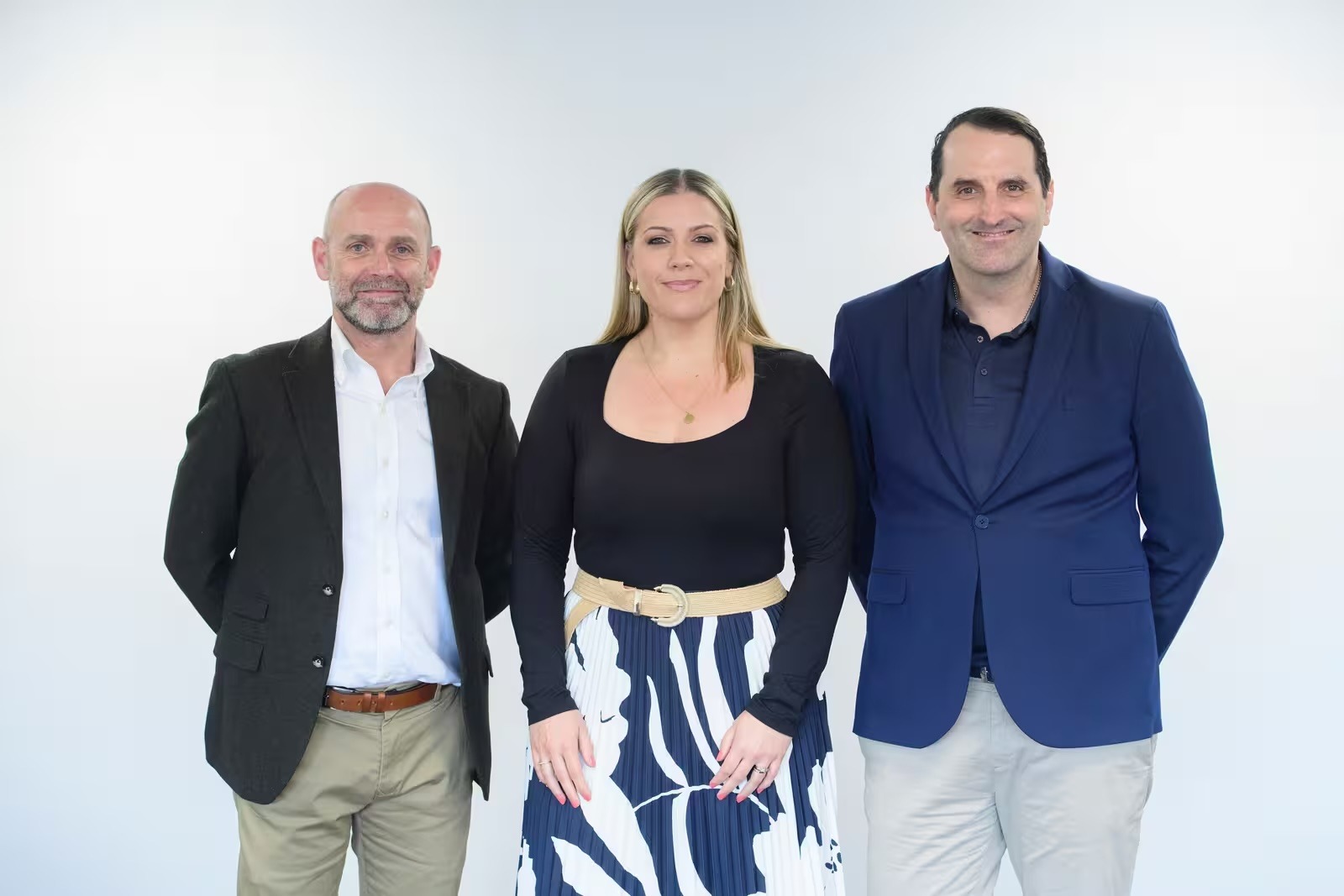 Left to right: Damian Froggatt (Lincoln City Director of Operations), Caroline Carlin (Chair of Quambio Sports) and Manuel Lonfat (CEO and Founder of Quambio)